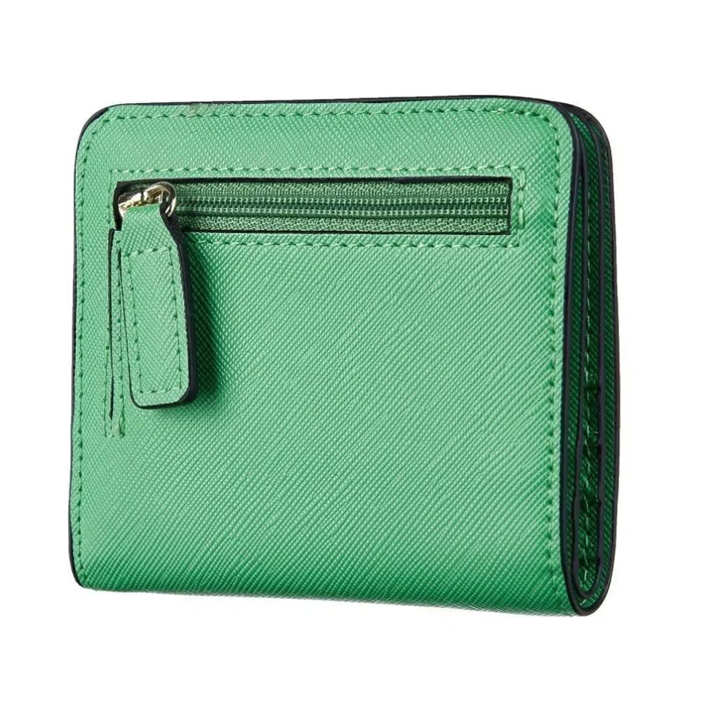 Grassy Green Leather Compact Wallet